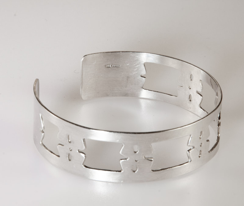 Women's Sterling Silver Cuff, this one of a kind silver geometric pattern bracelet, is an ideal gift to yourself or that special occasion